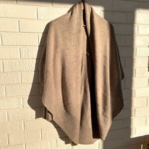 Brown Long Sleeve Wrap Sweater